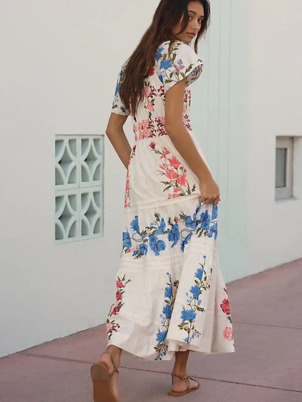 Anthropologie Somerset Maxi Dress in White Floral NWOT